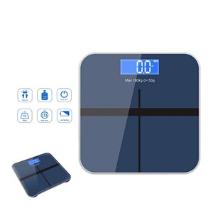 BMI 디지털 지능형 강화유리 욕실 체중계 LED 디스플레이 180kg 용량 OEM 로고 광고용 선물 가정용 체중계 - Product Image 1
