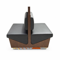Banc de restaurant moderne en bois massif avec revêtement en vinyle, options de couleur personnalisées pour bar à domicile et usage en centre commercial