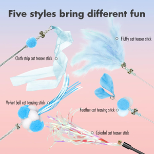 High Quality Funny fairy Stick <b>Cat</b> <b>Interactive</b> Teaser <b>Toys</b> Feather <b>Cat</b> Teaser Wand - Product Image 2