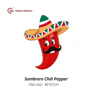 Ballons en aluminium Fiesta Mexicaine, assortiment de ballons Mylar imprimés Piñata, Cactus, Taco, Crâne, Drapeau <span class=keywords><strong>du</strong></span> <span class=keywords><strong>Mexique</strong></span> pour le Cinco de Mayo - Product Image 6