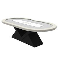 YH – Table de Poker Texas Holden haut de gamme, pieds en bois massif en forme de V