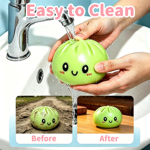 5.5cm Popular Colorful Squeeze Bun, 5.5cm Cute Cartoon Design, Fun Stress Relief Fidget Toy Including Mini <b>Steamer</b> - Product Image 3