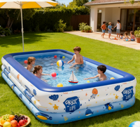 Kinder Umwelt freundliches PVC 3-Lagen-Schwimmbad Aufblasbar Super Large Household Mobile Intelligent Flash Charging
