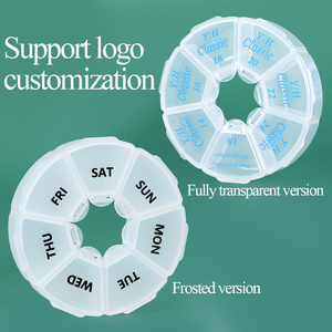 SUNSHING Wholesale 7 Days Pill Organizer Round Pill Box Travel Case Portable Transparent Daily Supplement Organizer <b>Container</b> - Product Image 3