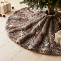 Grande jupe de sapin de Noël en fausse fourrure marron, décoration de luxe pour sapin, accessoires d'intérieur