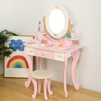 Coiffeuse de maquillage en bois pour enfants maison de jeu cosmétiques artificiels bijoux bureau cadeau d'anniversaire beauté mode jouets pour