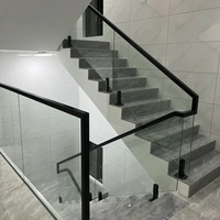 Jiebaida Garde-corps en bois massif avec balustrade en verre, style traditionnel, pour escalier, villa, hôtel, système de garde-corps en bois pour intérieur