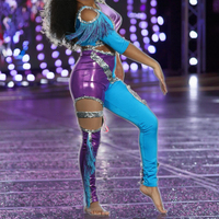 Majorette Premium Performance Wear pour filles Ensembles de robes de scène extensibles pour la danse latine Sequin Pole Dancewear One Fits All