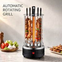Gril à brochettes domestique sans fumée, four à barbecue entièrement automatique, grill électrique rotatif pour kebab, détachable, antirouille, pour poulet