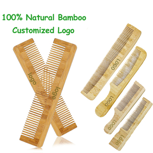 Neem naturale Private Label logo barba legno manico in legno pettine per capelli - Product Image 4