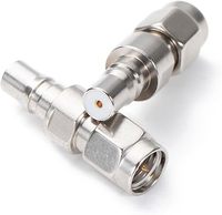 Conector Coaxial RF SMA Macho a QMA Hembra, Material de Contacto de Cobre