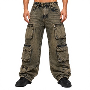 Pantalon cargo en jean personnalisé pour homme – Vente en gros – Jean utilitaire multi-poches de qualité supérieure – Coupe slim décontractée – Tenue de travail décontractée – Denim streetwear - Product Image 1