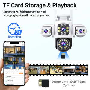 Yoosee 4G Wifi Factory <b>Price</b> 18MP PTZ Network <b>Camera</b> Outdoor <b>CCTV</b> Security System Night Vision Flashlight Memory Card Data CMOS - Product Image 3
