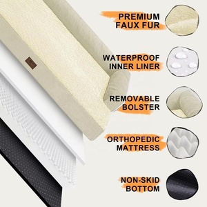 Cama de Lujo para Mascotas, Cómoda para Todas las Estaciones, con Funda de Terciopelo Extraíble, Antideslizante, Ortopédica, Ideal para Minoristas (OEM y ODM) - Product Image 3
