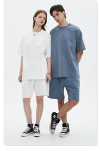 T-shirt Casual oversize da uomo in cotone all'ingrosso su misura stile <span class=keywords><strong>Vintage</strong></span> lavato o-collo estivo Plain Blank T-shirt da uomo - Product Image 3