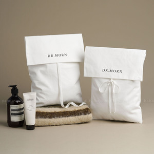 PandaSew Custom Logo <b>Envelope</b> Bag Clothing Shoes Dust Bag Jewelry Bag <b>White</b> Cotton Canvas Packaging Jewelry Pouch - Product Image 6