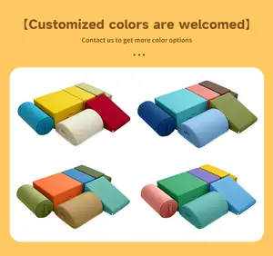 Educational Multi-Color Indoor Linen Kids Climbing Blocks 6-Piece Educational Soft Foam Play Set For Baby For Home Use
