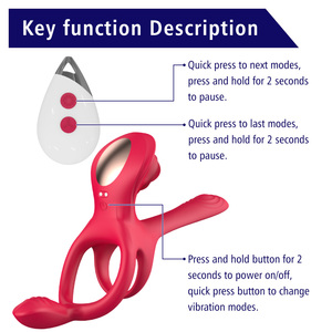 Erkek prostat titreşimli masaj aleti silikon su geçirmez g-spot stimülatör yapay Penis App uzaktan Penis halka seks oyuncakları erkekler için - Product Image 3