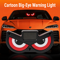 Lumière de signalisation de sécurité anti-collision arrière pour voitures, alimentée par énergie solaire, affichage LED démoniaque pour vitre arrière, motif triangle néon de dessin animé