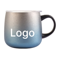 Mug de bureau isotherme réutilisable sans BPA en acier inoxydable SUS304, forme ventrue et arrondie, avec poignée, pour le lieu de travail et les boissons quotidiennes à la maison