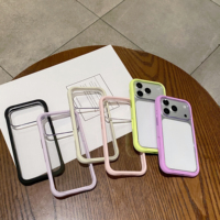 Coque de téléphone à panneau arrière détachable, pare-chocs en silicone PC transparent vierge remplaçable pour impression UV, couleur bonbon pour iPhone 17 16 18 Pro Max