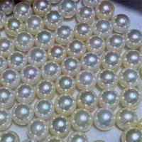 Bijoux fins 7.5-8mm sans trou non percé couleur blanche eau de mer japon Akoya perle ronde en vrac