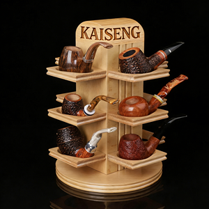 Expositor de Pipas de Tabaco de Madera de Arce, Roble y Cerezo Personalizado de Fábrica China con Función DIY para Tiendas - Product Image 1