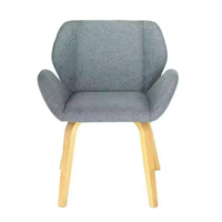 Chaise de salle à manger au design moderne, tissu gris, pieds en bois massif, meubles de cuisine, meubles de salle à manger, meubles de restaurant