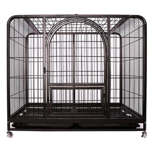 Chenil en acier inoxydable bon marché élevage cage noire avec roues - Product Image 1
