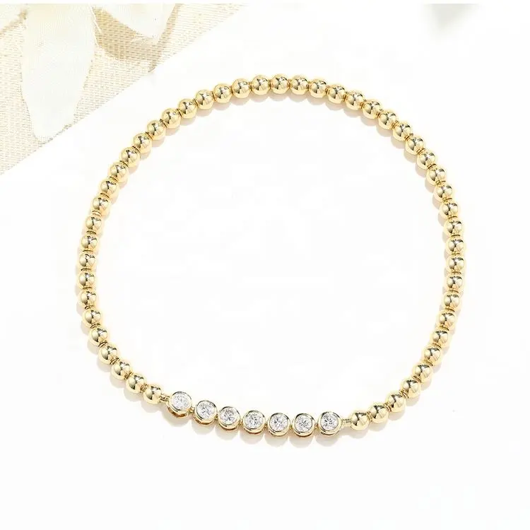 Fine Jewelry 18k gold lab diamond Beads Bracelets