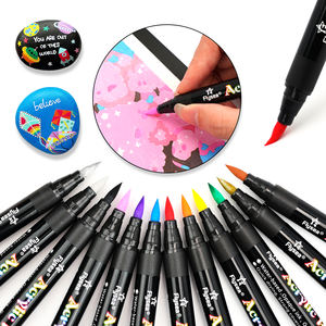 Novo Pacote Escova Dica 24 Cores Acrílico Marcador Canetas para Caligrafia & Mão Lettering - Product Image 5