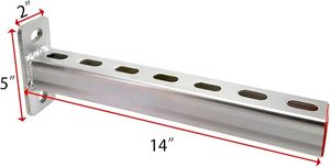 HENENG 14 Inch Steel Bracket Support Channel 4 Pack, Heavy Duty Fastener Braces for Display <b>Stands</b>, Frames & <b>Pipe</b> Structures - Product Image 6