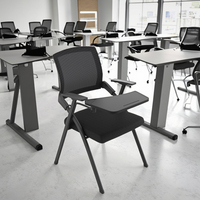 Chaise de Formation en Métal Galvanisé Robuste pour Université, Collège, Bureau, Conférence, Réunion, avec Tablette Écritoire