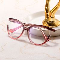 MS 81123 2024 Nouvelles femmes TR90 Lunettes œil de chat Monture creuse Optique anti-lumière bleue Lunettes Design coloré Logo personnalisé
