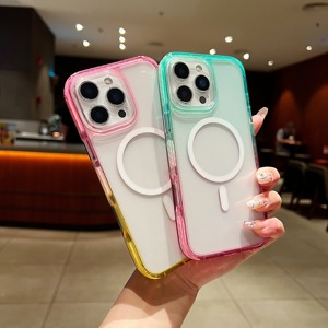 Sang Trọng Vỏ Cho <span class=keywords><strong>Apple</strong></span> <span class=keywords><strong>iPhone</strong></span> 17 Pro Max Bìa Trường Hợp Điện Thoại Mới <span class=keywords><strong>2025</strong></span> Cam Rõ Ràng Trong Suốt Với Magnetic - Product Image 2