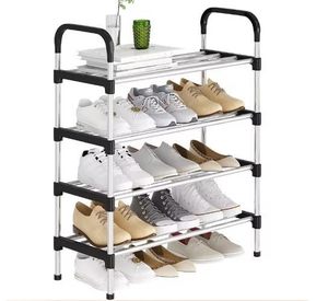 Household Steel Pipe <b>Shoe</b> Rack Dormitory 5-layer Dustproof <b>Shoe</b> Cabinet <b>Storage</b> Rack Height Adjustable Metal <b>Shoe</b> Rack - Product Image 3