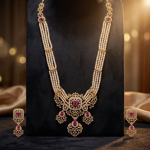 Zircon Flower <b>Necklace</b> 187801 with Zinc Alloy Short Layered Design and Dazzling Zircon Stones for Women's Wedding - Product Image 3