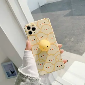 Funda de teléfono móvil con dibujos animados en 3D para iPhone, funda de teléfono móvil con diseño de pollo para iPhone 11 12 Pro Max X XR XS Max 7 8 Plus