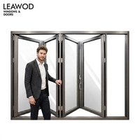 Porte pliante en aluminium de qualité supérieure, double vitrage trempé, isolation thermique, porte pliante bi-directionnelle
