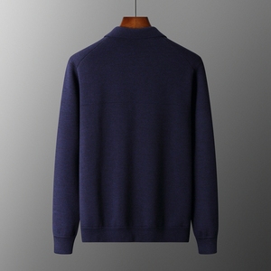 Cardigan da Uomo Autunno e Inverno in 100% Cashmere <span class=keywords><strong>con</strong></span> Cerniera e Collo a Camicia Maglione Lavorato a Maglia Personalizzazione all'Ingrosso - Product Image 3