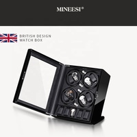 Remontoir de montres automatique MINEESI 8+5 emplacements, laque brillante MDF, intérieur en similicuir, compartiments indépendants, protection intégrée