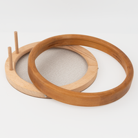 Cadre en bois massif incurvé en teck naturel sur mesure, cadre en bois à double usage avec fermeture à bille sans outil pour œuvres d'art personnalisées