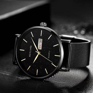 Montre pour homme avec bracelet en acier maillé, étanche et lumineuse, double <span class=keywords><strong>calendrier</strong></span>, classique et tendance, montre <span class=keywords><strong>à</strong></span> quartz pour homme - Product Image 4