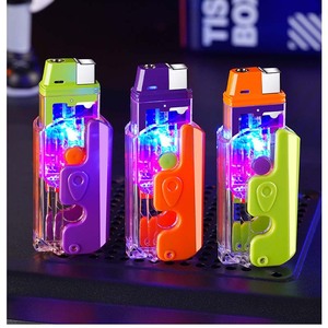 Encendedor Creativo con Forma de <span class=keywords><strong>Cuchillo</strong></span> de Rábano, Encendedor de Gas con Llama Roja, Encendedor Inflable Resistente al Viento - Product Image 4