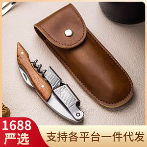 Sacacorchos Premium de Acero Inoxidable con Diseño Plano y Mango de Madera, Abridor de Botellas Tipo Cuchillo Seahorse - Product Image 4