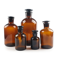 Botol Reagen Kaca Amber Mulut Kecil untuk Laboratorium 30ml-1000ml Dengan Tutup Kaca
