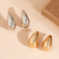925 Sterling Silver Chunky Gold Hoop Boucles d'oreilles Dupes Waterdrop Creux Ouvert Hoops Teardrop Chunky Hoop Boucles d'oreilles Fine Jewelry
