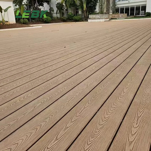 Suelos de WPC de teca personalizados para exteriores, nuevo diseño, tarima de WPC con relieve 3D, tablas compuestas ranuradas, bordes para piscinas, tarima de WPC. - Product Image 2