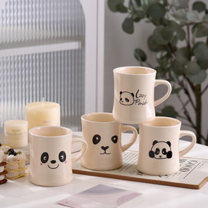 Taza Linda de Panda de Dibujos Animados, Color Beige, para Oficina, Café, Leche, <span class=keywords><strong>Desayuno</strong></span>, Pareja, Creativa, Resistente a Altas Temperaturas, con Asa, para Boda - Product Image 1