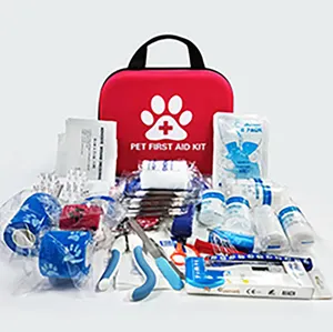 Fournisseurs de sacs et boîtes de premiers soins portables pratiques en plastique eva trousse de premiers soins avec des outils médicaux complets pour animaux de compagnie